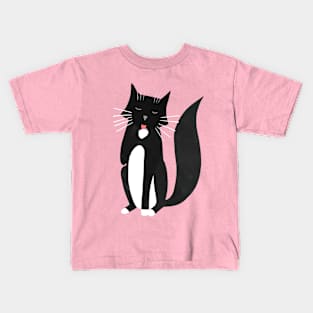 Washing Tuxedo Cat Kids T-Shirt